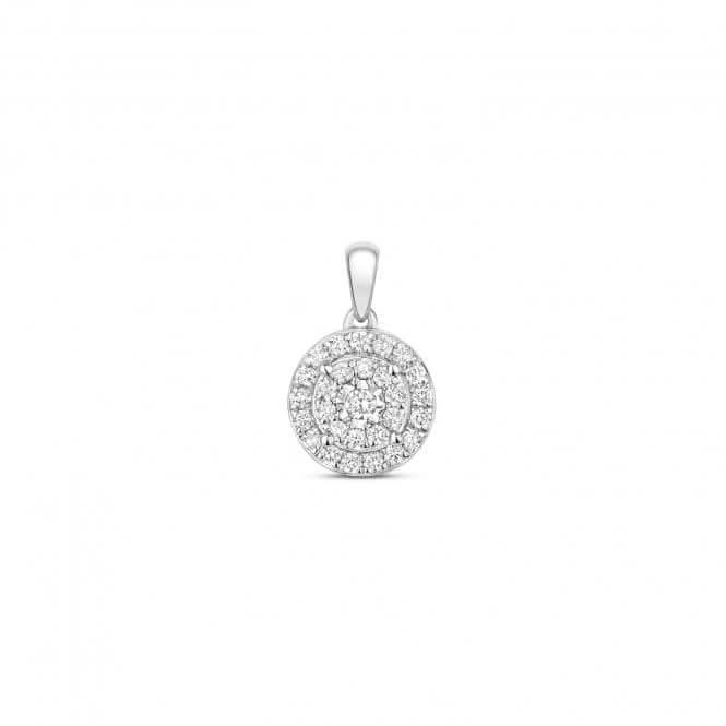9ct White Gold Diamond Illusion Cluster Pendant PD148WDiamond JewelleryPD148W