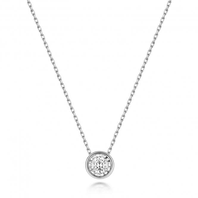 9ct White Gold Diamond Illusion Rubover Necklace ND137WDiamond JewelleryND137W