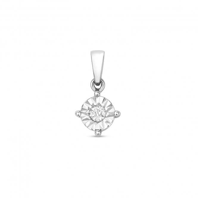 9ct White Gold Diamond Illusion Set Pendant PD113WDiamond JewelleryPD113W