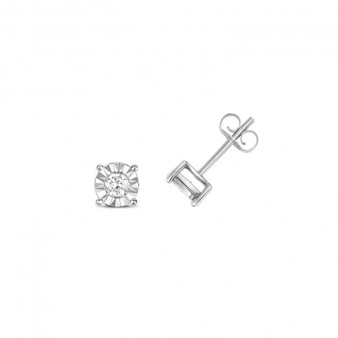 Diamond Jewellery 9ct White Gold Diamond  Illusion Set Studs ED145W
