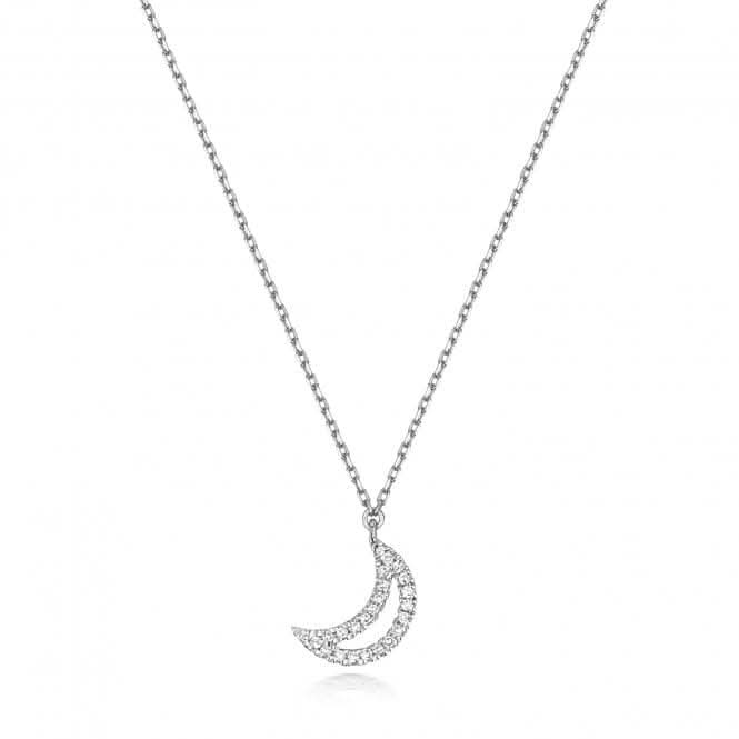9ct White Gold Diamond Moon Necklace ND131WDiamond JewelleryND131W