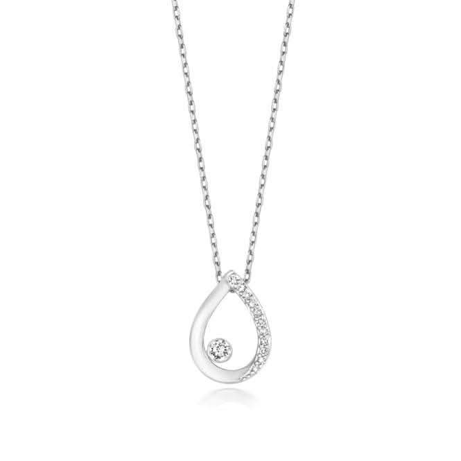 9ct White Gold Diamond Pear Necklace ND125WDiamond JewelleryND125W