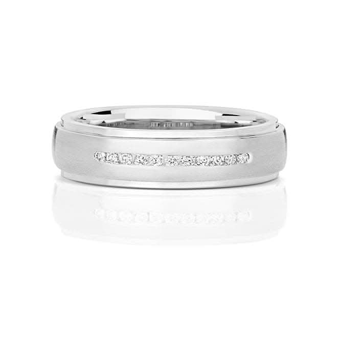 Wedding Band 9ct White Gold Diamond Wedding 11D Edge 6.0mm Ring RD706W