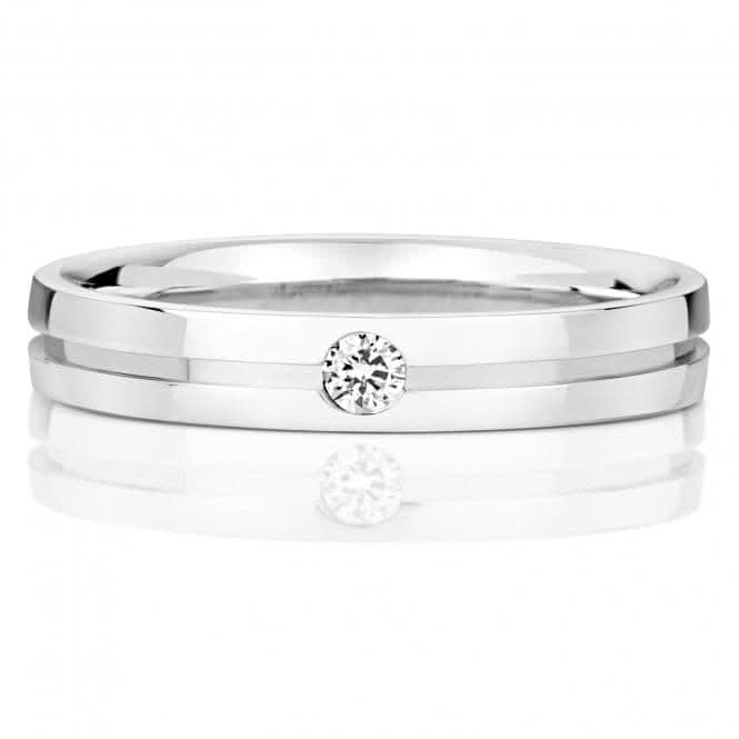 Wedding Band 9ct White Gold Diamond Wedding Gents 4.1mm Ring RD720W