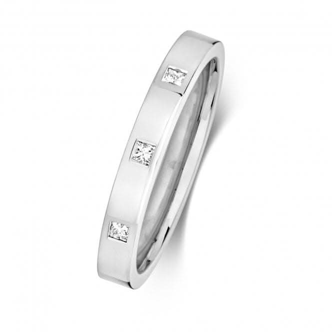 Wedding Band 9ct White Gold Diamond Wedding Pc/3D 2.7mm Ring RD713W