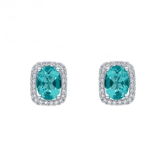 9ct White Gold Fluorite Topaz Earrings GE2466T