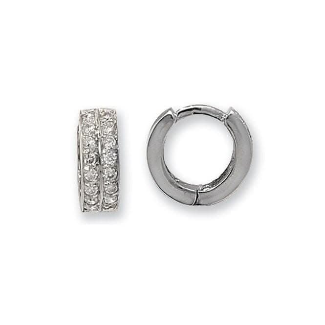 9ct White Gold Hinged Zirconia Earrings ER027WAcotis Gold JewelleryER027W