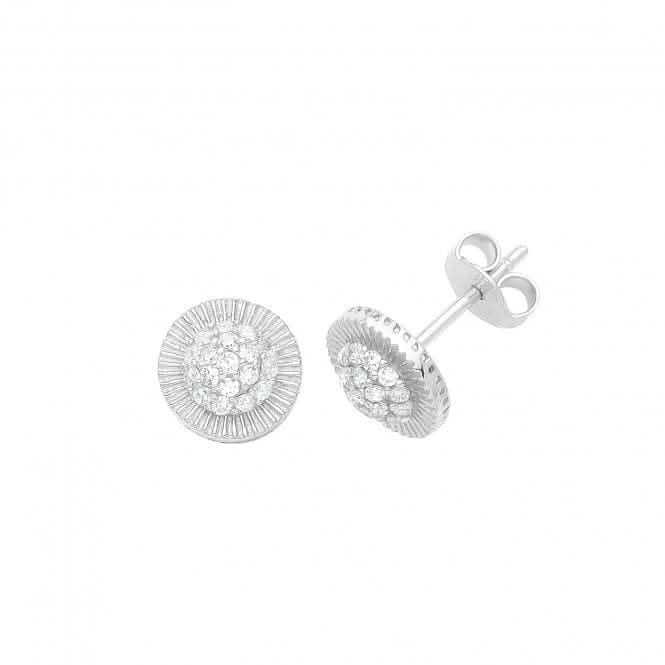 9ct White Gold Round Zirconia Stud Earrings ES564WAcotis Gold JewelleryES564W