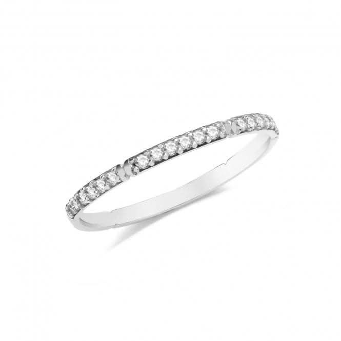 9ct White Gold Zirconia Half Eternity Ring RN963W