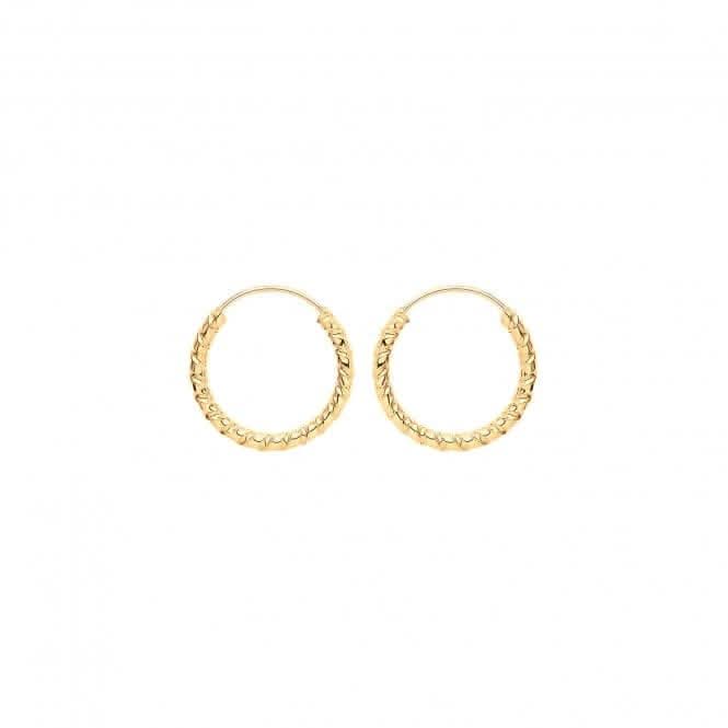 9ct Yellow Gold 11mm Twisted Sleepers ES180