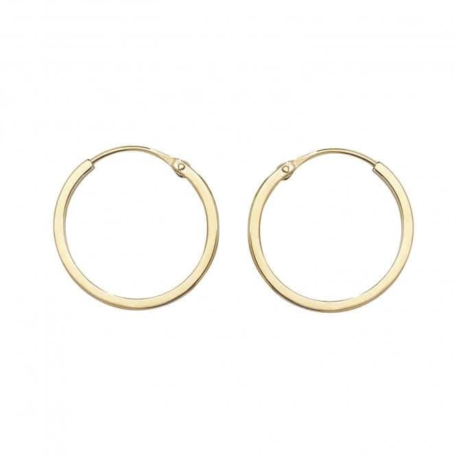 9ct Yellow Gold 12mm Sleeper Earrings ES149
