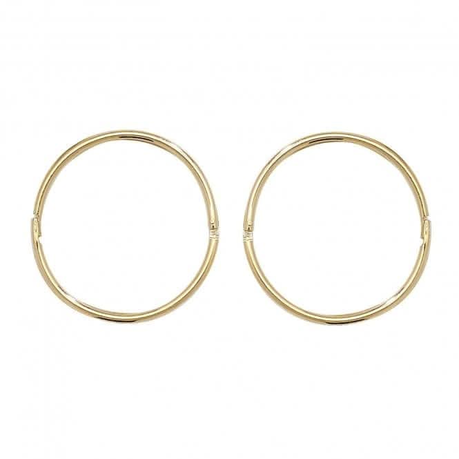 9CT Yellow Gold 14mm Hinged Sleepers Earrings ES146