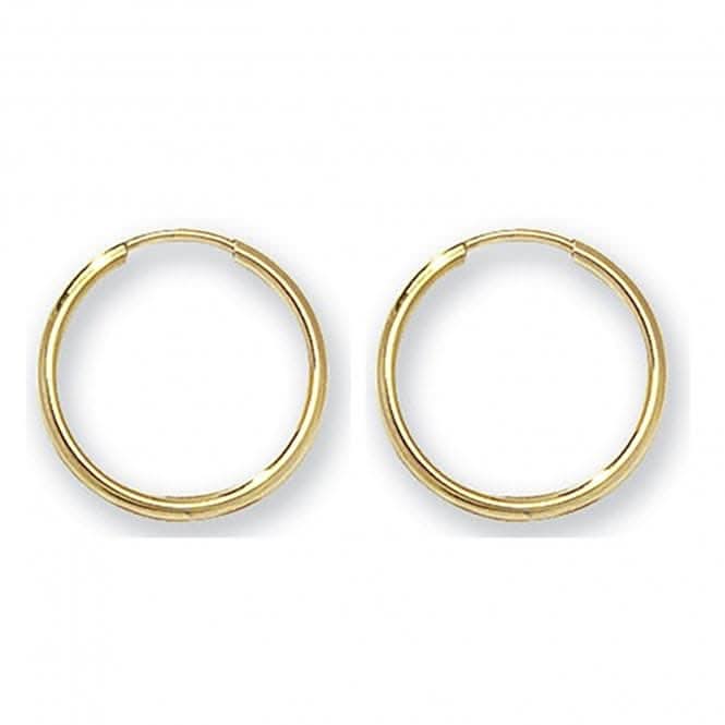 9CT Yellow Gold 14mm Sleeper Earrings ES111