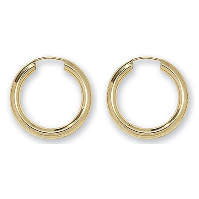 9ct Yellow Gold 16mm Sleepers ES131
