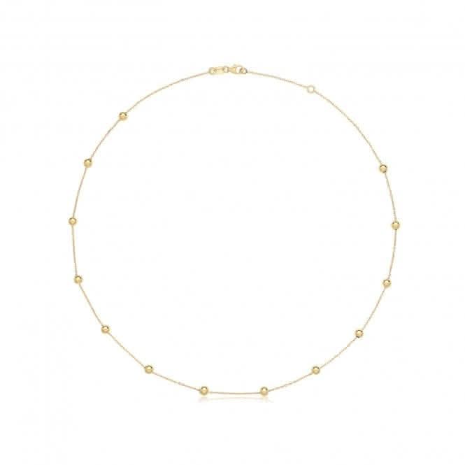 9ct Yellow Gold Beaded Necklet NK438