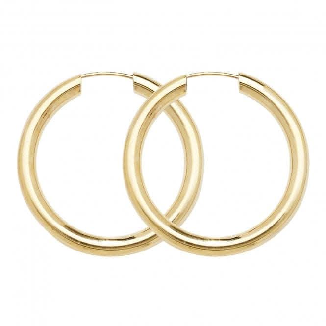 9CT Yellow Gold 20mm Sleeper Earrings ES132