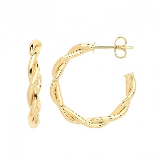 9ct Yellow Gold 20mm Twisted Hoops With Post ER1193Acotis Gold JewelleryER1193 - 20