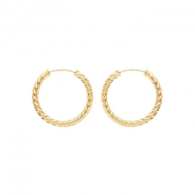 9ct Yellow Gold 21mm Twisted Sleepers ES181Acotis Gold JewelleryES181 - 15