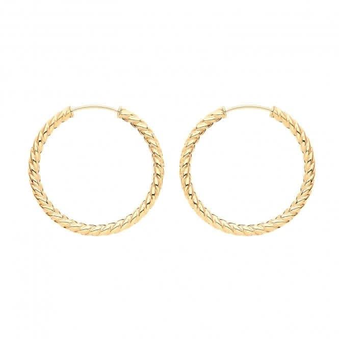 9ct Yellow Gold 21mm Twisted Sleepers ES181Acotis Gold JewelleryES181 - 21