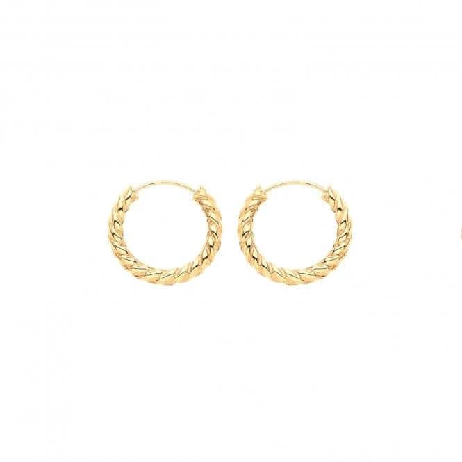 9ct  Yellow  Gold  21mm  Twisted  Sleepers  ES181