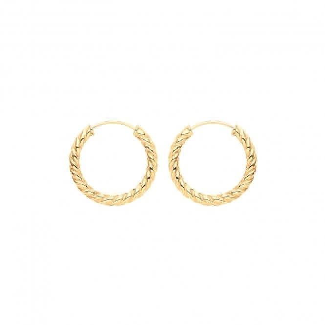 9ct Yellow Gold 21mm Twisted Sleepers ES181Acotis Gold JewelleryES181 - 13