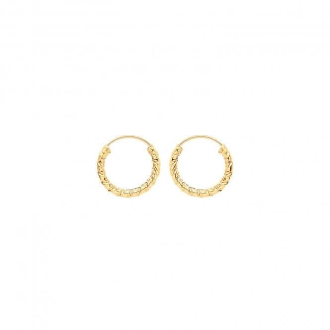 9ct  Yellow  Gold  21mm  Twisted  Sleepers  ES181