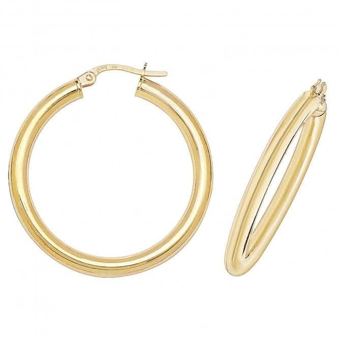 9ct Gold 25mm Hoop Earrings ER384