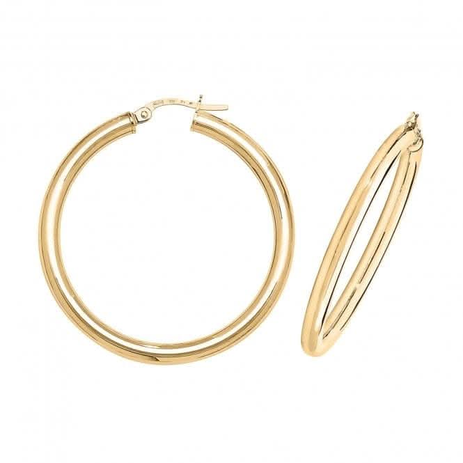 9ct Yellow Gold 30mm Hoop Earrings ER524
