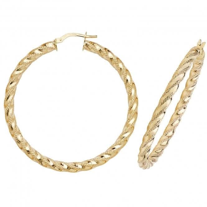 9ct Yellow Gold 60mm Dc Hoop Earrings ER954Acotis Gold JewelleryER954 - 40