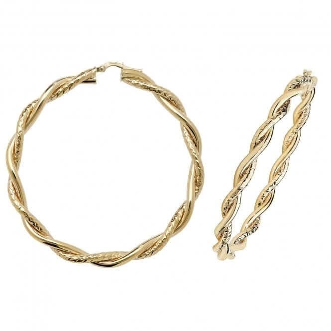 9ct Yellow Gold 60mm Dc Hoop Earrings ER988Acotis Gold JewelleryER988 - 50