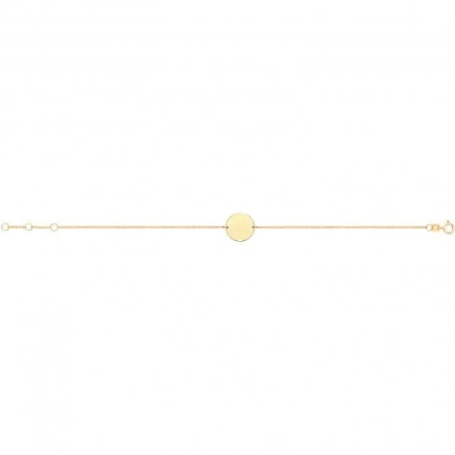 9CT Yellow Gold Disc ID Bracelet