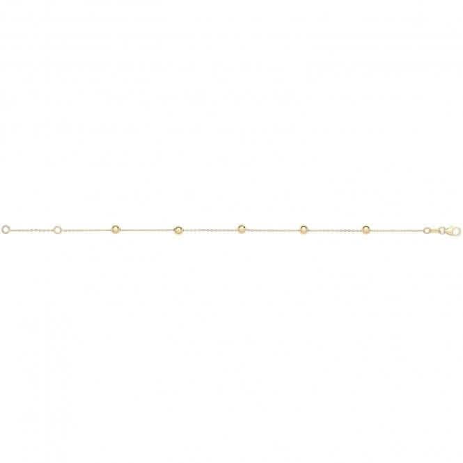 9ct Yellow Gold 7.25" Beaded Braclet NK438B