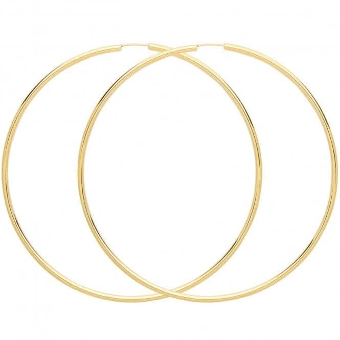 9ct Yellow Gold 75mm Sleepers Earrings ES127