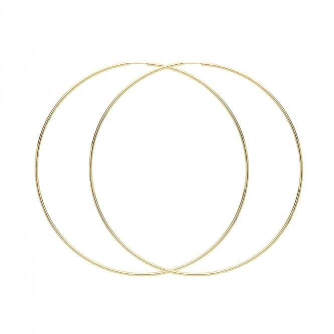9ct Yellow Gold 80mm Hoop Earrings ES119
