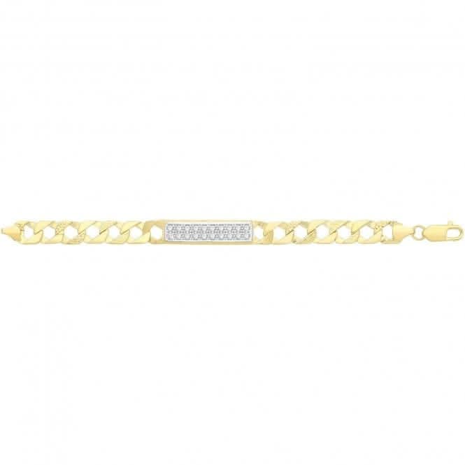 9ct Yellow Gold Baby ID Bracelet with Zirconia Cast