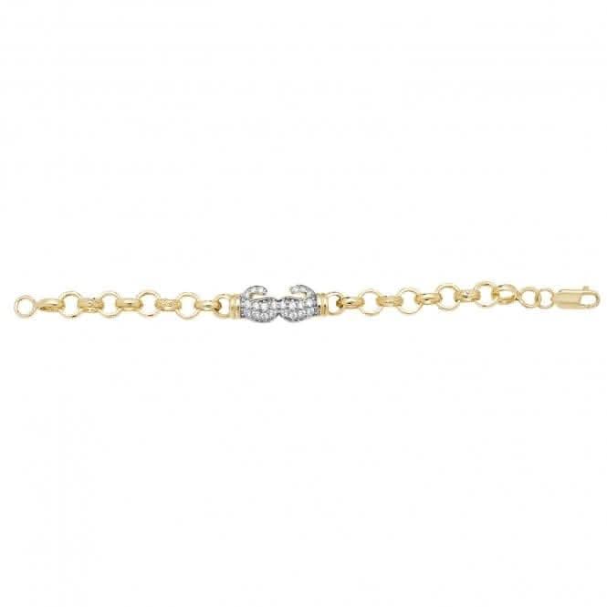 9CT Yellow Gold Boxing Glove Bracelet with Zirconia Detail BR611CZ
