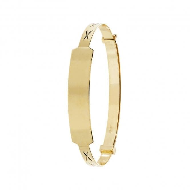 9ct Yellow Gold Babies Expandable ID Bangle BN130ID