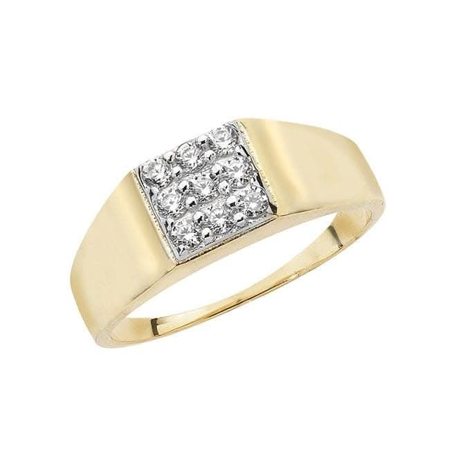 9ct Yellow Gold Babies Square Zirconia Ring RN723