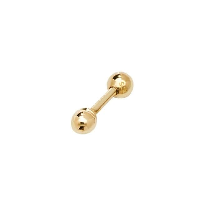 9ct Yellow Gold Bead Cartilage 6mm Post Stud ES900
