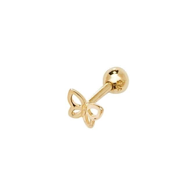 9ct Yellow Gold Butterfly Cartilage 6mm Post Stud ES904