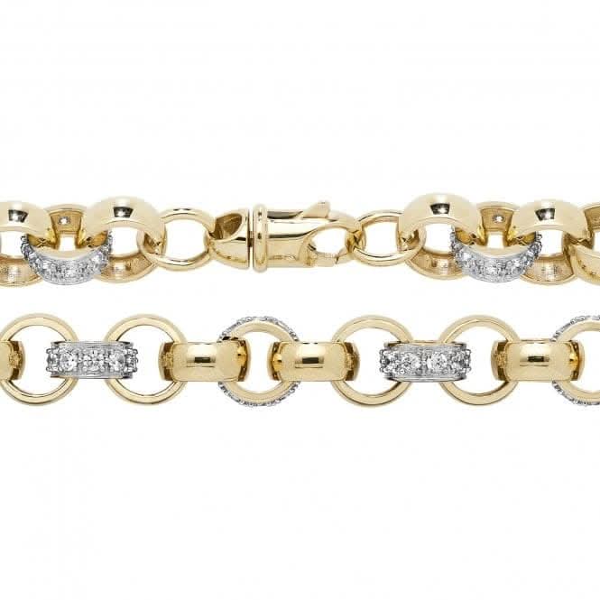 9ct Yellow Gold Cast Zirconia Belcher Chain CH461CZAcotis Gold JewelleryCH461CZ/24