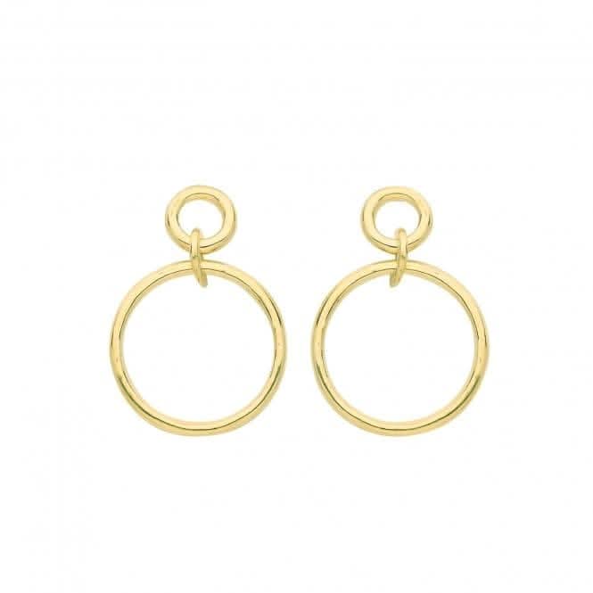 9ct Yellow Gold Circle Drop Earrings ES689