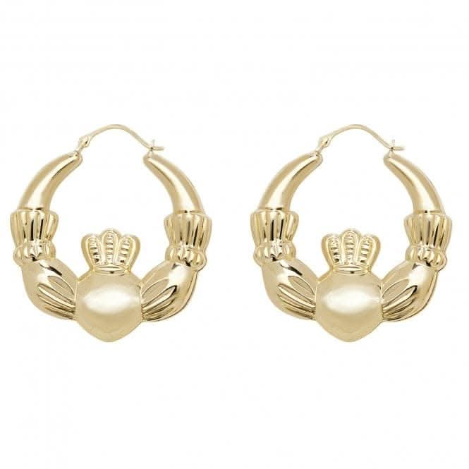 9ct Yellow Gold Claddagh Earrings ER428