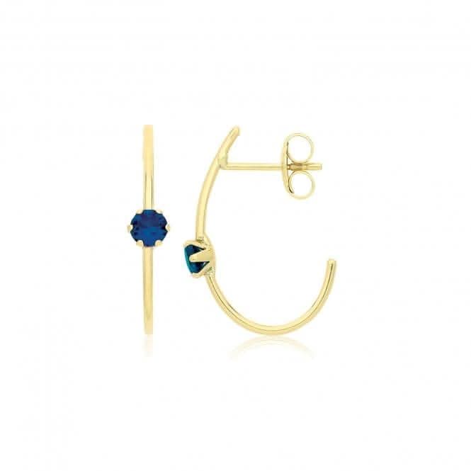 9ct Yellow Gold Coloured Single Zirconia Half Hoop Oval Studs ES749S