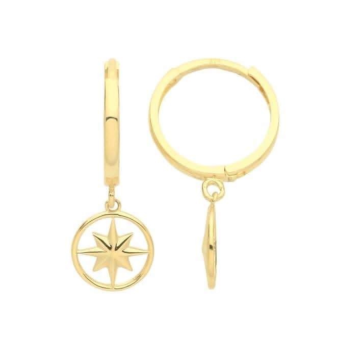 9ct Gold Compass Drop Earrings ER1173