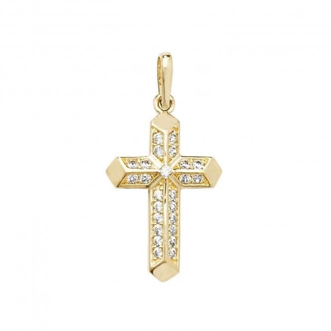 9ct Yellow Gold Cross Zirconia Pendant PN066Acotis Gold JewelleryPN066