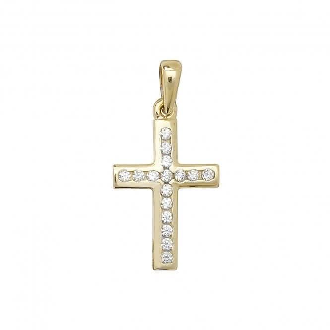 9ct Yellow Gold Cross Zirconia Pendant PN088Acotis Gold JewelleryPN088