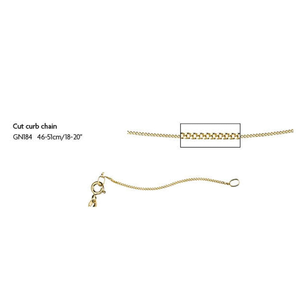 9ct Yellow Gold Curb 46+5cm Chain GN184