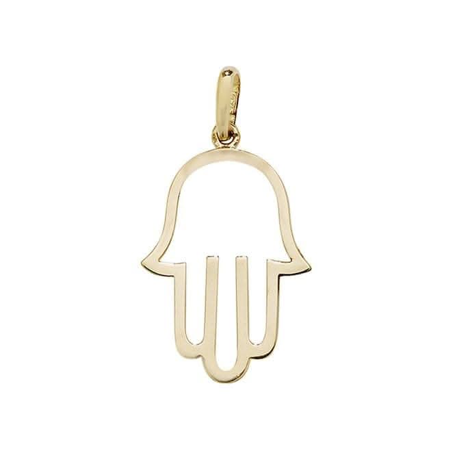 9ct Yellow Gold Cut Out Hamsa Pendant PN1002