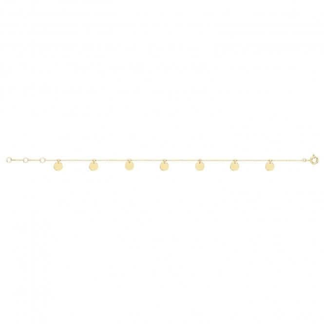 9ct Yellow Gold Disc Charms Bracelet BR628Acotis Gold JewelleryBR628